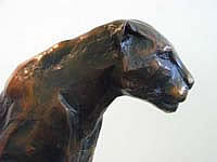 Bronze sculpture of a black panther entitled 'Wild 